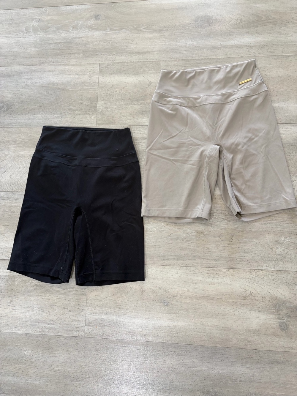 Gymshark Women’s High-Waist Bike Shorts Bundle - Black and Beige